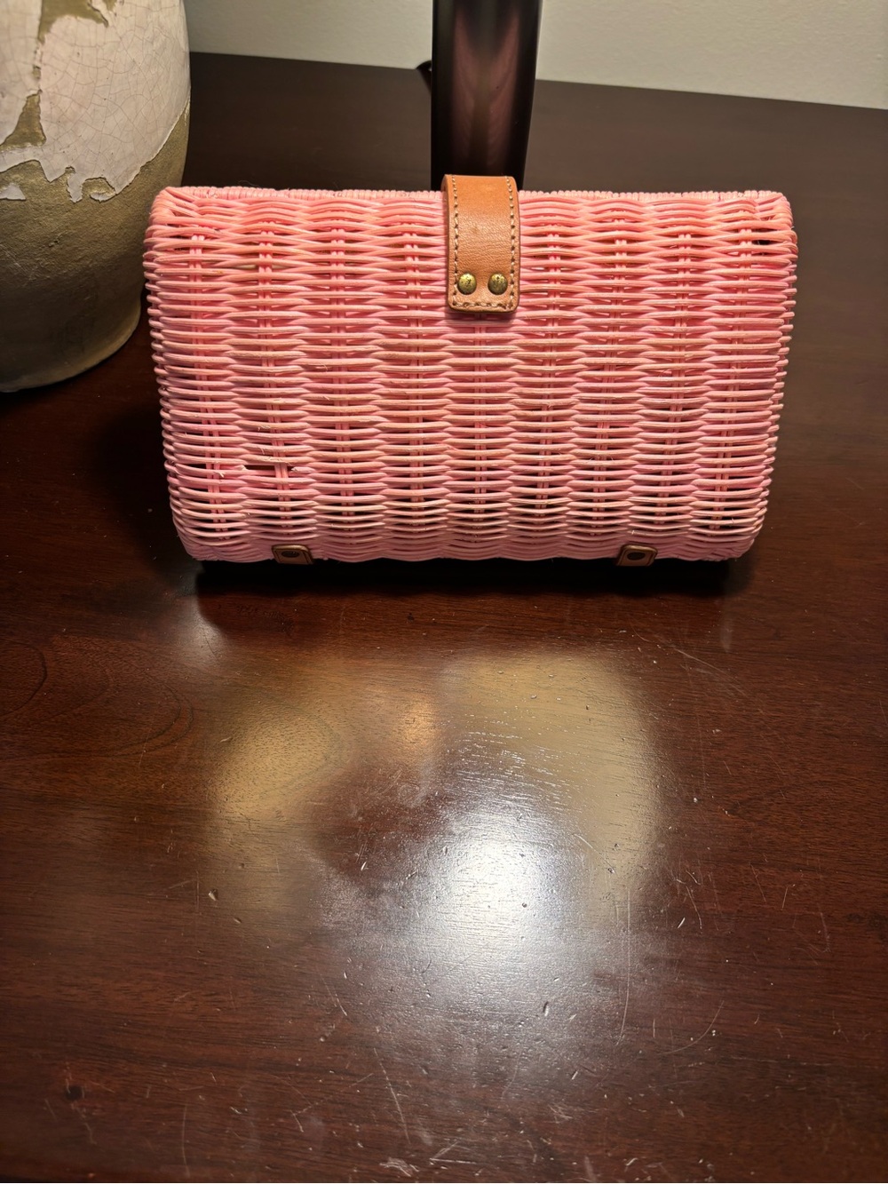 J Crew Rattan Pink Clutch Purse - Picture 5 of 7